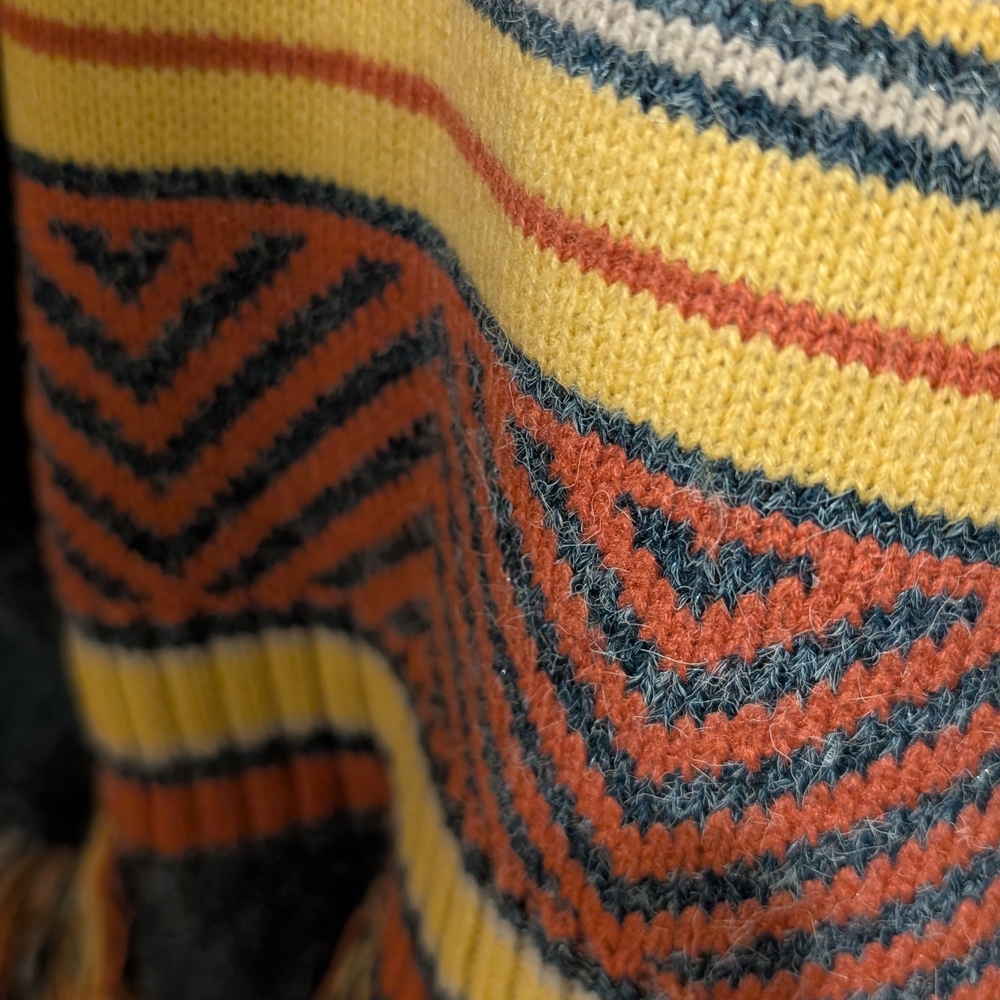 DAVI & DANI Blue and Red Fringe Cardigan - Picture 5 of 8